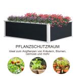 Upphöjd Odlingsbänk i Plast, Planteringslåda med Dränering, Ergonomisk Odling för Örter och Blommor, Grå, 100 x 80 x 30 cm