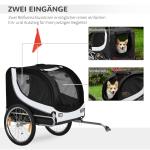 Hundvagn Cykelvagn Vit Svart Oxford Tyg för Hundtransport 2 i 1 med Nätfönster och Dragkrok 130 X 73 X 90 Cm