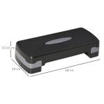 Aerobic Stepper Fitnessbräda Svart Grå Plast 2-Stegs Höjdjusterbar 10/15 Cm 68 X 29 X 15 Cm
