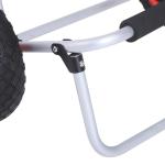 Kanotvagn Kajakvagn Surfvagn Hopfällbar med Bälte PU-Hjul Aluminium upp till 90 Kg Silver 70 X 40 X 42 Cm