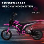 Elmotorcykel för Barn, 24V, med Horn, Ljus och Vridreglage, 8–16 km/h, 8–12 År, Rosa