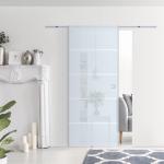 Skjutdörr i Glas för Inomhusbruk Platsbesparande Rumsavdelare Delvis Satinerat Glas Aluminium Inkl. Handtag 775/900/1025 X 2050 Mm