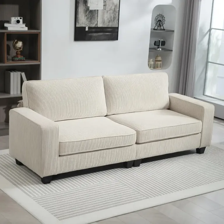 3-Sits Soffa med Armstöd Krämvit 227 x 84 x 87 cm