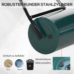 Trädgårdsvält i Metall, Robust Gräsmatterulle för Ujämna Ytor, Fyllbar med Sand eller Vatten, Grön, 31 cm, 40 l
