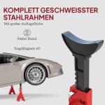Jackstativ 6 Tons Lastkapacitet, 2 Stödstativ med 2 Säkerhetsnålar, Höjdjusterbar, Röd