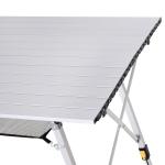 Campingbord Prisvärd Silver Aluminium för Picknick och Camping med Höjdjustering och Praktisk Bärväska för Resor 120 x 69 x 59-78 cm