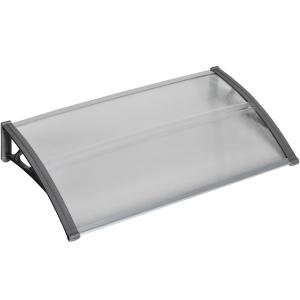 Dörrtak, Skydd mot Regn, Vind och Hagel, Polykarbonat, Aluminium, Grå, 110 x 60 x 18 cm
