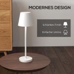 Bordslampa Sänglampa Vit av Metall för Vardagsrummet Uppladdningsbar USB Lampa med 3 Ljusfärger Pekbrytare Bärbar