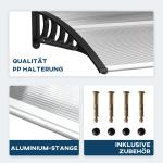 Entrétak Dörrtak Svart av Aluminium och Polykarbonat för Ytterdörr Väderskydd med UV-Skydd och Regnskydd 103 x 96,5 x 27 cm