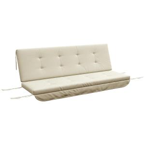 Dyna till Hammock 3-Sits, Bekväm Sittdyna med Ryggstöd och Sidokuddar, Mjuk Stoppning för Trädgårdsgunga, Beige, 170 cm