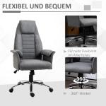 Höjdjusterbar Kontorsstol Ergonomisk Chefsstol 116-126 Cm för Hemmakontor Grå