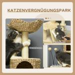 Kattträd med Kattgrotta, Solstol och Lekboll, Brun/Beige, 45 x 40 x 116 cm