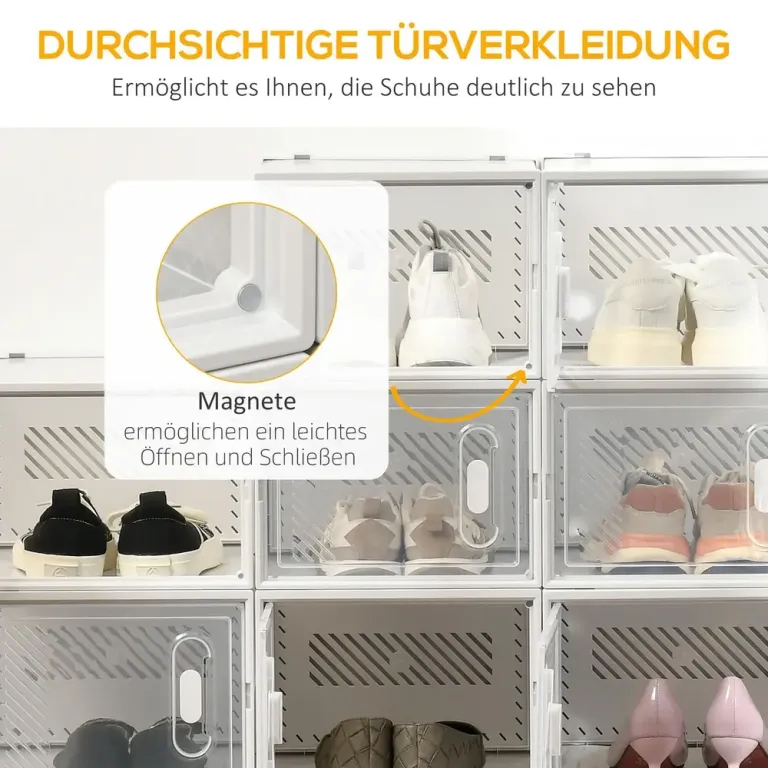 Skokartonger Skoförvaring Set 18 Transparent Vit