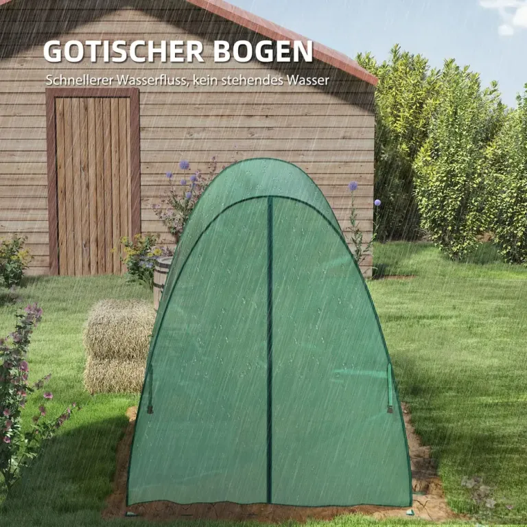 Litet Växthus med Stålram Grön 180 x 180 x 200 cm