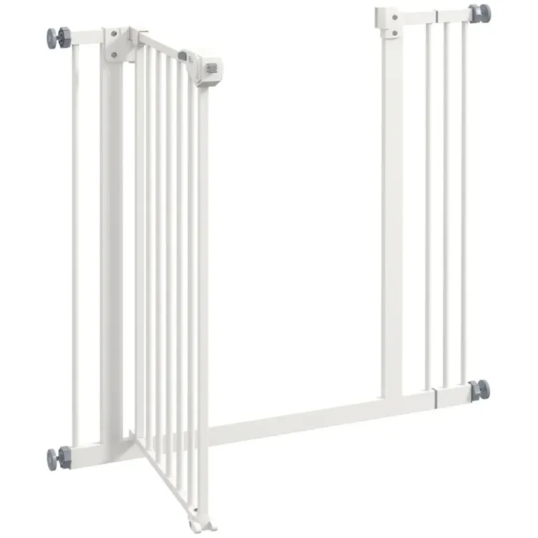 Säkerhetsgrind Trappgrind Spärrgrind Vit av Metall 74-87 cm
