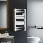 Handdukstork för Badrum, Elektrisk Handduksradiator med 16 Värmeelement, Väggmonterad Tork med Överhettningsskydd, Vit, 540 x 960 mm