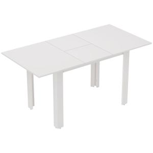Utdragbart Matbord 120-160 x 70 cm för 4-6 Personer i Högblank MDF, Vit