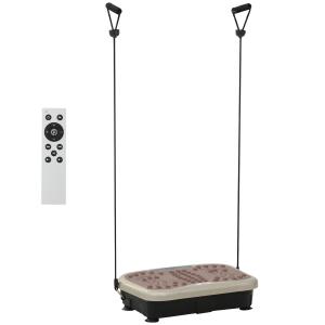 Vibrationsplatta för Hemmaträning med LED-Display och Fjärrkontroll Inkluderar Träningsband och Högtalare Svart