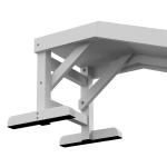 Justerbar Husdjursramp i Furu, Halkfri Hundramp med Matta, Hjälpmedel för Hundar upp till 30 kg, Vit/Grå, 125 x 40 x 35,5 cm