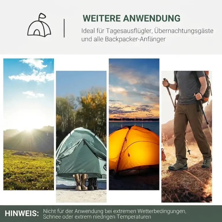 Tält för 2 Personer 190t Campingtält 325 x 183 x 130 cm