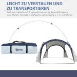 Kupolformat Partytält och Solskydd Rymligt Eventtält Glasfiberstänger för Camping och Strand Krämvit Blå 3,5 X 3,5 X 2,3 M