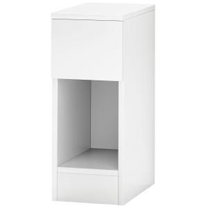 Sängbord Nattduksbord med Lådor och Öppet Fack Vit av Trä för Sovrum och Vardagsrum Praktiskt Sidobord för Förvaring 20 x 30 x 50 cm