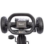 Gokart Trampbil med Handbroms Svart av Metall och Plast för Barn 3-8 År Justerbart Säte och Växel Framåt Bakåt Kettcar