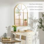 Fönsterspegel Prisvärd Guld Metall för Vardagsrum och Hall med Dekorativ Ram i Fönsterstil för Heminredning Stilren Design 70 x 2 x 50 cm