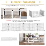 Hopfällbar Hundbarriär, Furu, Vit, 432 x 36 x 70 cm