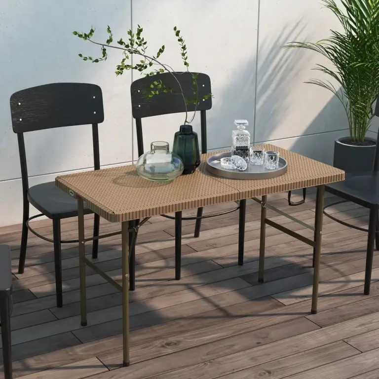 Campingbord Fällbord Brun av Hdpe och Stål 180 x 75 x 73 cm