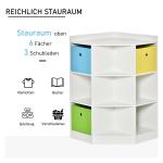 Förvaringshylla för Barn med 3 Non-woven Lådor i MDF, Spetssäker, Vit