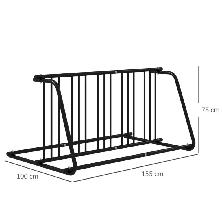 Cykelställ Multipelställ Silver av Stål 155 x 100 x 75 cm