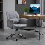 Ergonomisk Kontorsstol XXL, Robust Skrivbordsstol med Hög Rygg och Gungfunktion, Bekväm Arbetsstol för Långa Dagar, Ljusgrå, 120 kg