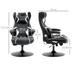 Ergonomisk Gamingstol med Högtalare, Bekväm Datorstol med Bluetooth och Vippfunktion, Inkluderar Nackstöd och Svankkudde, Blå