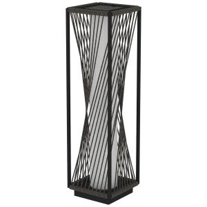 Solar Golvlampa Rottinglampa med Ljussensor Natur av Rotting för Trädgård och Balkong Boho Stil Lampa med 25 LED