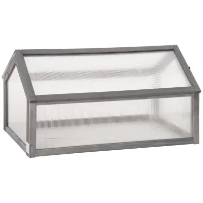 Drivbänk Miniväxthus Kallram med Lock Grå 90 x 52 x 49,5 cm