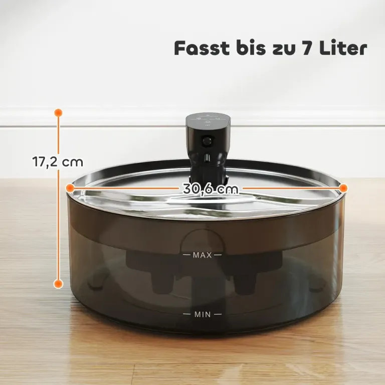 Kattdricksfontän 7 L med Tyst Pump LED 30,6x30,6x17,2 Cm