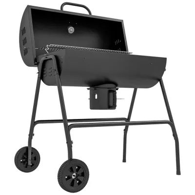 Kolgrill Bbq Rökare med Lock Svart 95 x 71,5 x 102 cm