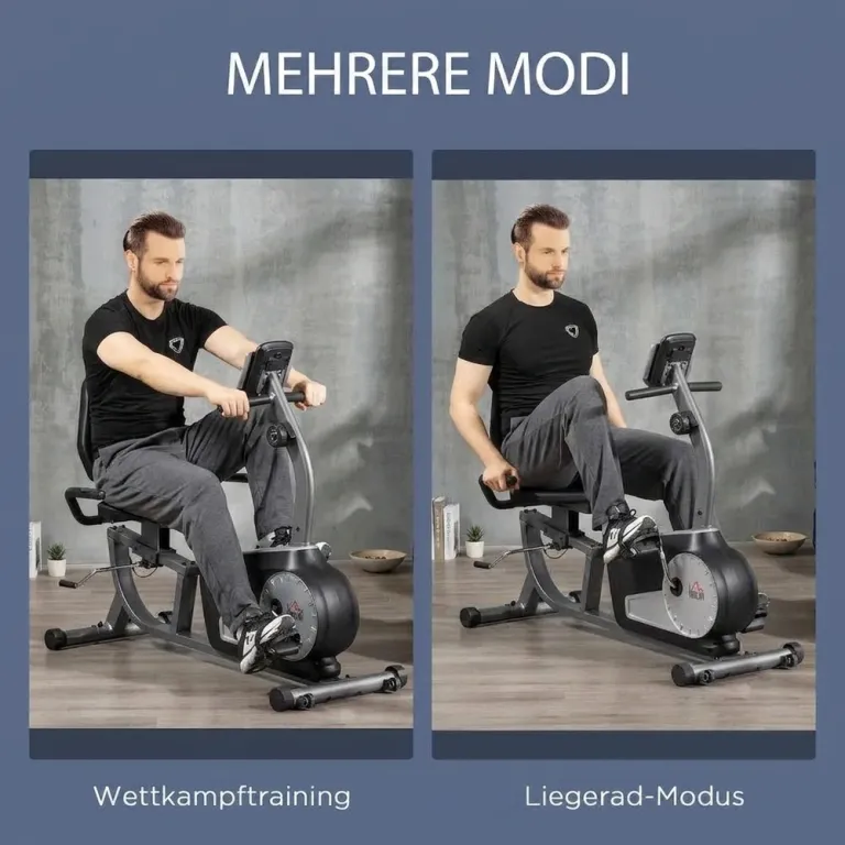 Motionscykel med 8-Stegs Motstånd 122–137 cm, Grå och Svart