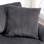 3-sits Soffa med Prydnadskuddar och Manchesteröverdrag för Vardagsrum Hållbar och Bekväm Mörkgrå Tyg och Trä 212 cm Bredd för Hemmet