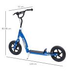 Barnsparkcykel med Bakbroms, Kickboard, Höjdjusterbar, Stål, EVA, Blå, 120 x 52 x 80–88 cm