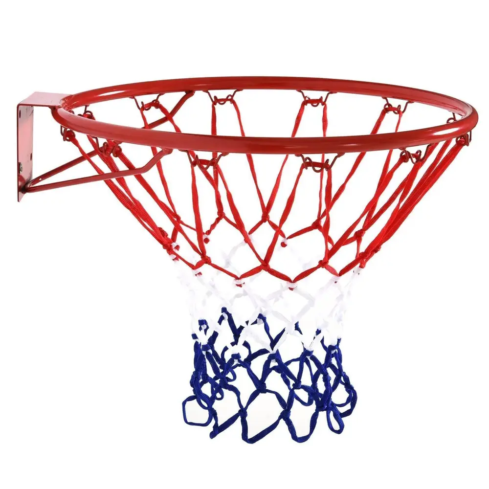 Basketkorg med Nät Stålrör och Nylon och Fritid Röd 46 Cm