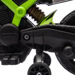 Elmotorcykel Barnmotorcykel Grön av Plast och Metall för Barn 3-8 År 6V Fordon med Träningshjul 30 kg