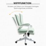 Ergonomisk Kontorsstol i Grönt Tyg, Justerbar Skrivbordsstol med Vippfunktion, Bekväm Arbetsstol för Hemmakontor, Grön, 62 x 69 x 92-100 cm
