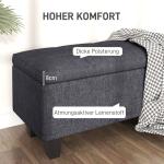 Förvaringsbänk i Linne-look med Gummiben för Vardagsrum, Sovrum och Hall, Mörkgrå
