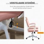 Ergonomisk Gamingstol i Rosa, Bekväm Kontorsstol med Svankstöd och Vippfunktion, Justerbar Arbetsstol för Spel, Rosa