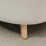 Bänk Förvaringsbänk Oval Stoppad Pall Beige av Sammetslook och Trä för Hall och Sovrum Sängbänk med Lock 71 x 51,5 x 42 cm