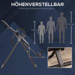 Hopfällbar Inversionsbänk, Ergonomisk Ryggbänk med Justerbart Stöd, Effektiv Ryggsträckare för Hemmafitness, Svart/Blå, 132 x 71 x 145 cm