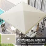 Ersättningstak Paviljongtak Vattentätt Gazebotak Gräddvit av Oxford Tyg för Trädgård Solskydd och Reservdelar 370 g/m² 3 x 3 m