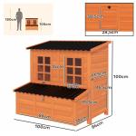 Hönshus för 4 till 6 Höns Orange Trä för Trädgård Kycklingbur med Värprede och Tak Väderbeständig 100x86x100 cm